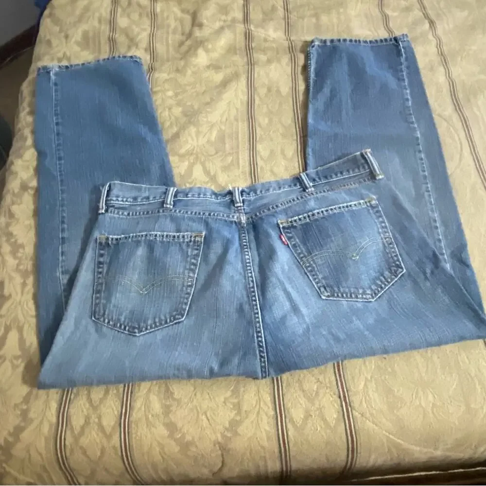 Vintage‎ Levi’s Dark Blue Wash Straight Leg Mens Size 38” x 32” Y2K Faded